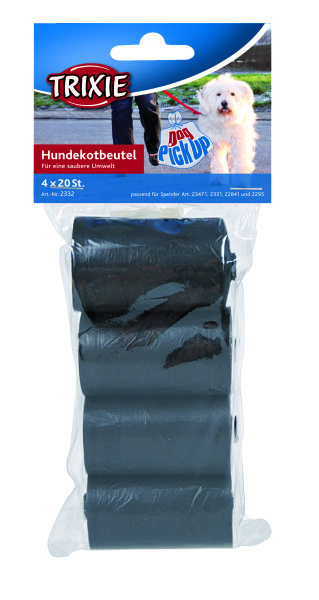 Dog Pick Up Hundekotbeutel, M, 4 Rollen, 20 St., schw