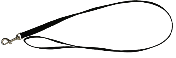 Gummierte Leine, 20 mm breit, schwarz mit Schlaufe