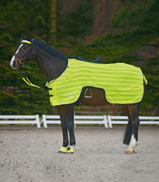 Reflex Ausreitdecke m. Sattelauschnitt neon gelb 145 cm