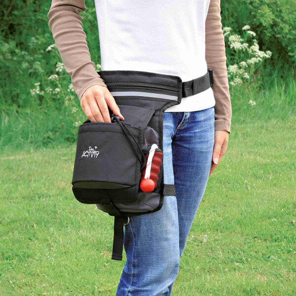 Hüfttasche, 2-fach Fixierung, Gurt: 57-138cm schwarz/grau